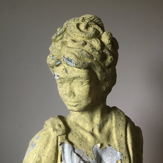 Early 20th-Century Weathered Classical Female Garden Statue For Sale - Image 4 of 12