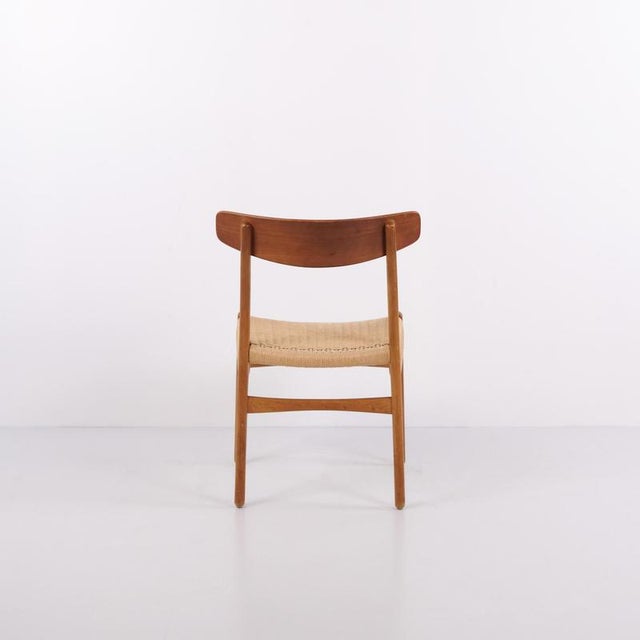 1960s CH23 Dining Chairs with Teak Backrest and Woven Seat by Hans J. Wegner for Carl Hansen & Søn, 1960, Set of 4 For Sale - Image 5 of 10