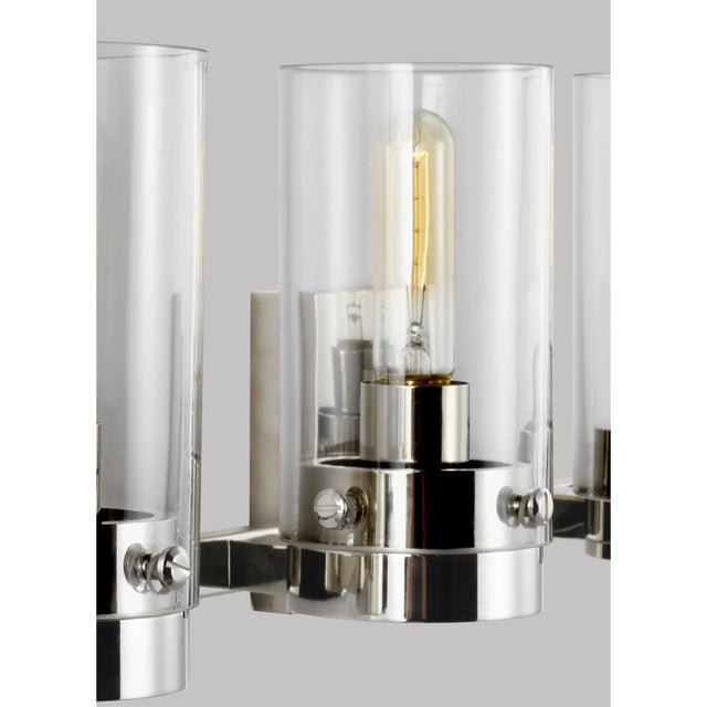 Modern Chapman & Myers by Visual Comfort Studio Garrett 4 - Light Vanity, Silver For Sale - Image 3 of 5