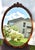 Satinwood Oval Wall Mirror Carved French Flower Basket Crest Decorative Frame For Sale - Image 4 of 15
