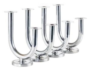 Antique Art Deco Taurex Chrome Candlestick Holders by Walter Von Nessen for Chase