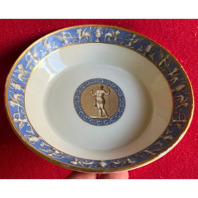 Antique Early 19th Century German Berlin Porcelain Saucer Dish From From the Frederick Duke of York Service Circa 1815 For Sale - Image 9 of 10