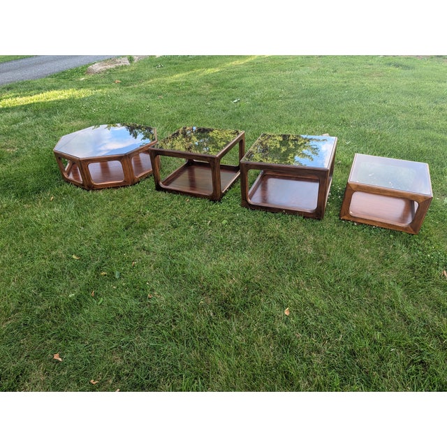 Vintage Mid-Century Modern j.b. Van Sciver Walnut Coffee & Side Table Set - 4 Pieces For Sale - Image 14 of 18