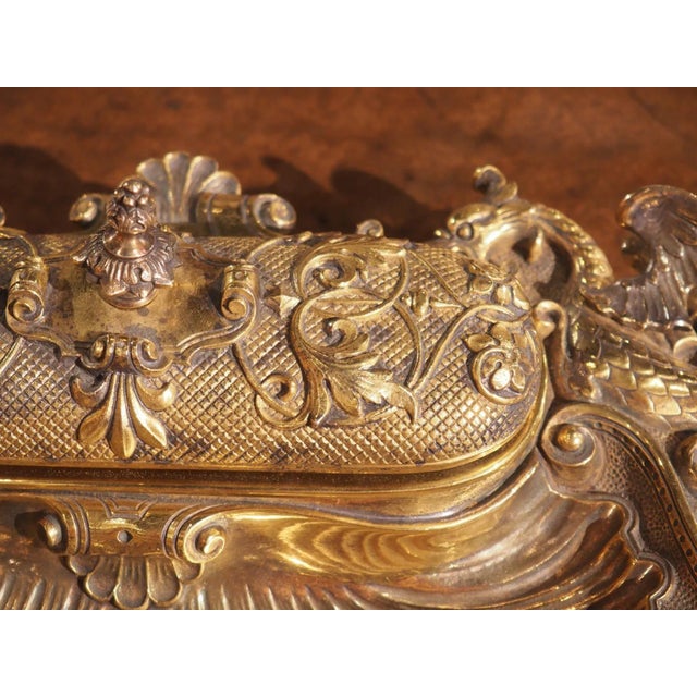 Napoleon III Gilt Bronze Inkwell From France, C. 1840 For Sale In Dallas - Image 6 of 12