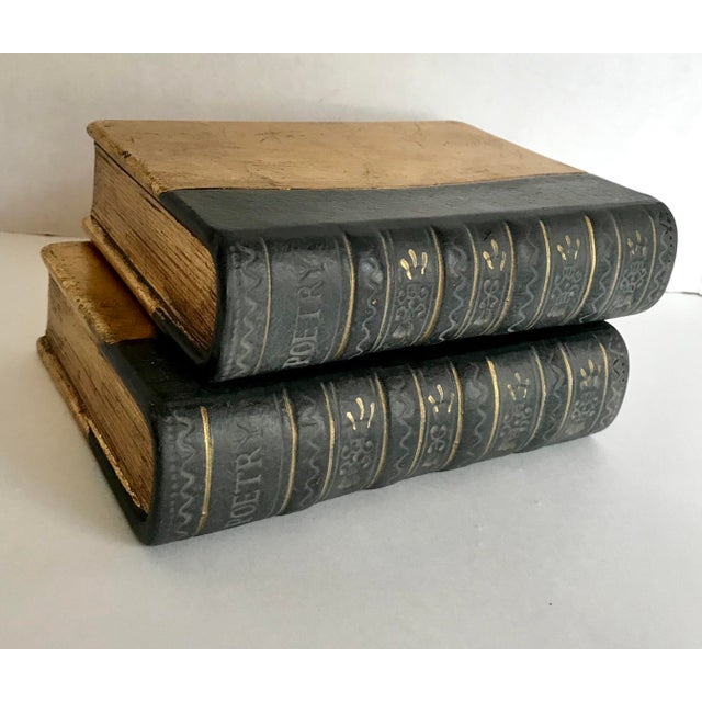 Ceramic Gilt Gold Poetry Bookends in Shape of Books Chairish