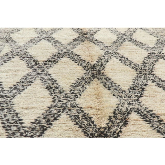Mid 20th Century Mid 20th Century Vintage Moroccan Beni Ourain Rug - 06'05 X 11'06 For Sale - Image 5 of 13