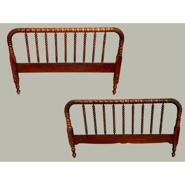 Antique Jenny Lind Spindle Bed-Headboard Footboard-Twin-Farmhouse-Wood-Cottage For Sale - Image 11 of 11