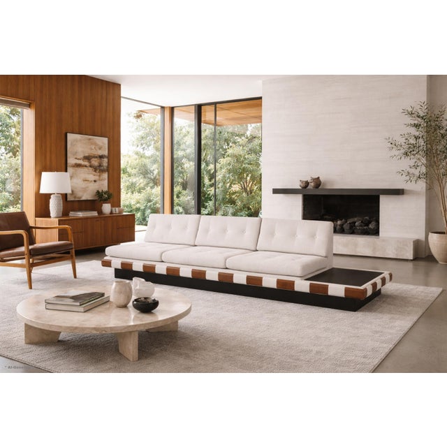 Wood Vintage Walnut Sectional Sofa by Adrian Pearsall for Craft Associates For Sale - Image 7 of 14