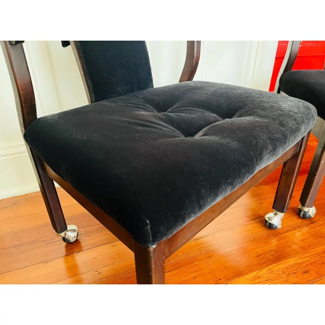 Black Pair of 1970s Bernhardt Ming Style Horseshoe Chairs For Sale - Image 8 of 12