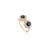 Metal Two Stone Blue Sapphire Diamond Halo Ring Size 7 (All Sizes Available) For Sale - Image 7 of 9