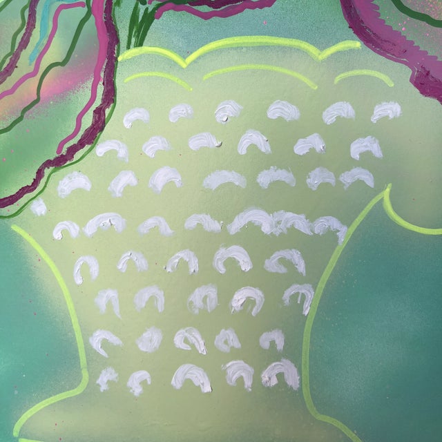 2020s Parrot Tulips No.1 Teal Contemporary Orginal Painting by Susan Havens For Sale - Image 5 of 5