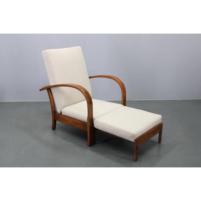 Vintage Art Deco Bouclé Chair, Czechoslovakia, 1940s For Sale - Image 6 of 16