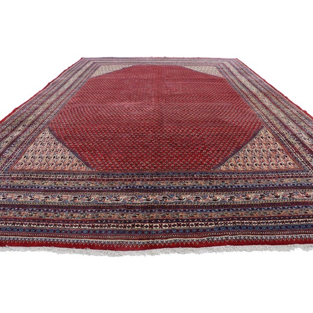 English Vintage Persian Sarouk Mir Boteh Rug - 11'05 X 15'11 For Sale - Image 3 of 9