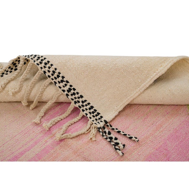 Contemporary Moroccan Flatweave Wool Rug by Azele Studio For Sale - Image 3 of 9