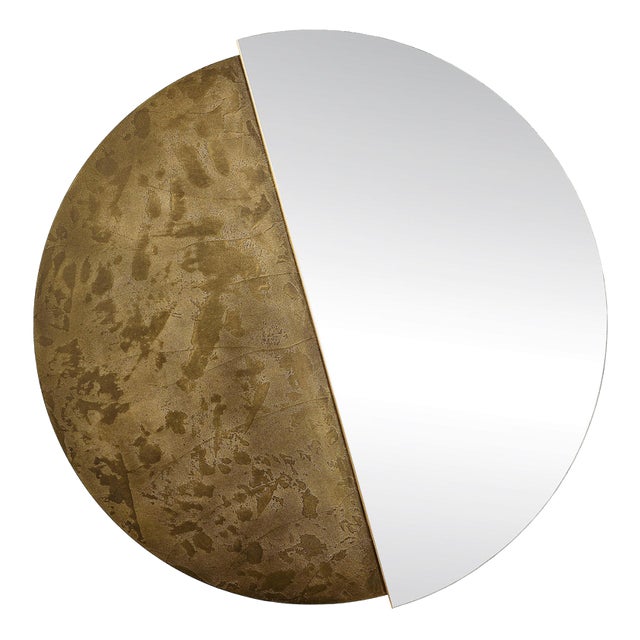 Bronze Stone Eclisse 1200 Round Mirror by Disain1971 For Sale