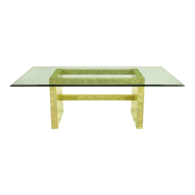 Henredon Circa 75 Glass & Marbleized Base Dining Table For Sale