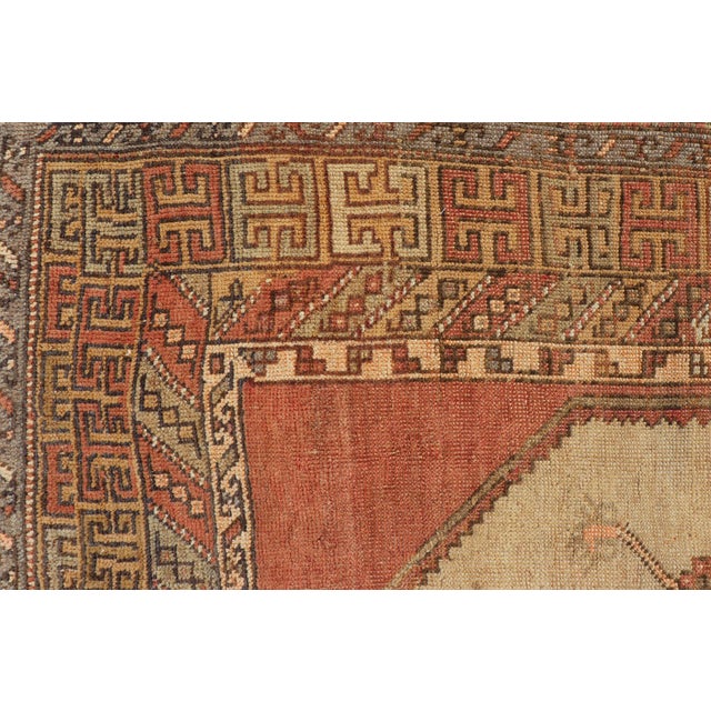 Burnt Umber Vintage Turkish Gallery Kars Rug With Soft Cream and Terracotta 5'5 X 11'2 For Sale - Image 8 of 10