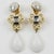 2000 - 2009 Cilea Paris Dangle White and Silver Glitter Resin Clip Earrings For Sale - Image 5 of 8