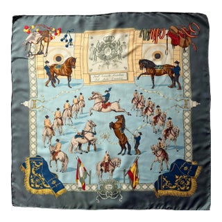 Hermès Real Escuela Andaluza Silk Scarf 1996 Designed by Hubert De Watringant For Sale