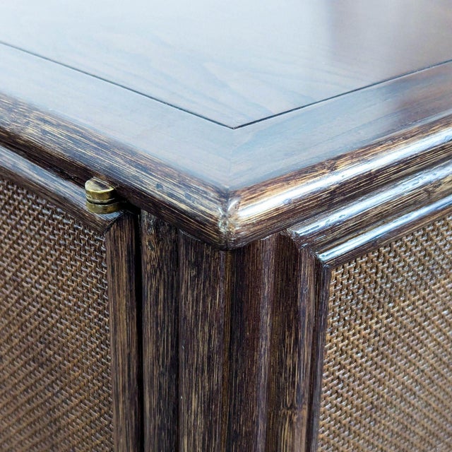 Brown Modern Barbara Barry for Baker / McGuire Rattan, Oak & Raffia Sideboard Buffet For Sale - Image 8 of 10