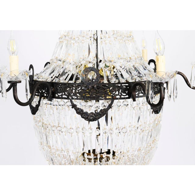 Antique Louis Revival Cut Crystal 14-Light Ballroom Chandeliers, 1920s, Set of 6 For Sale - Image 17 of 18