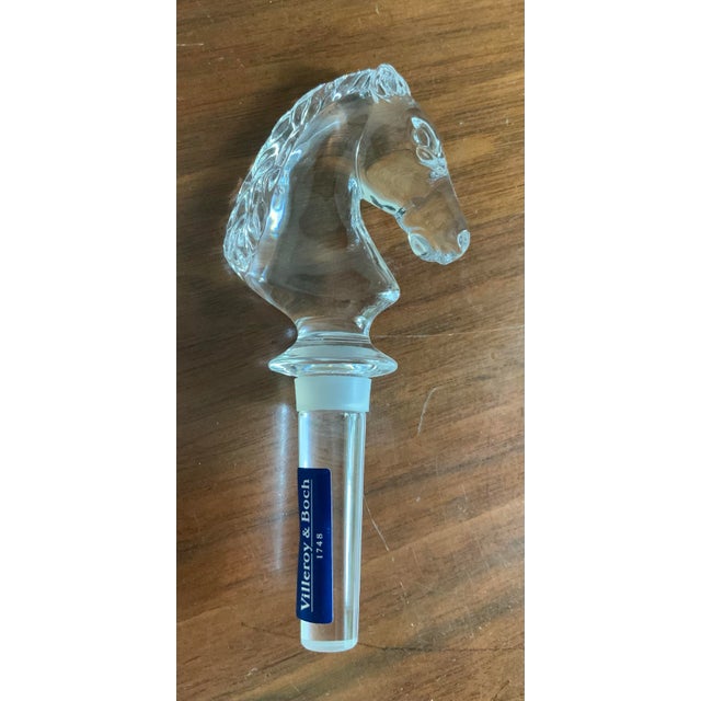 Vintage Villeroy & Boch Crystal Horse Head Bottle Stopper in Original Box For Sale In New Orleans - Image 6 of 10