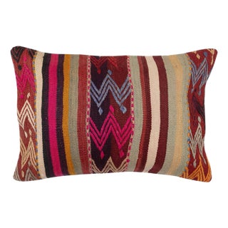 16"x24" Hand-Woven Kilim Cushion Cover. Traditional Accent Pillow. Pillowcase For Sale