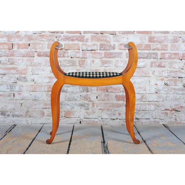 Vintage Art Deco Stool in Beech, France, 1920s For Sale - Image 11 of 13