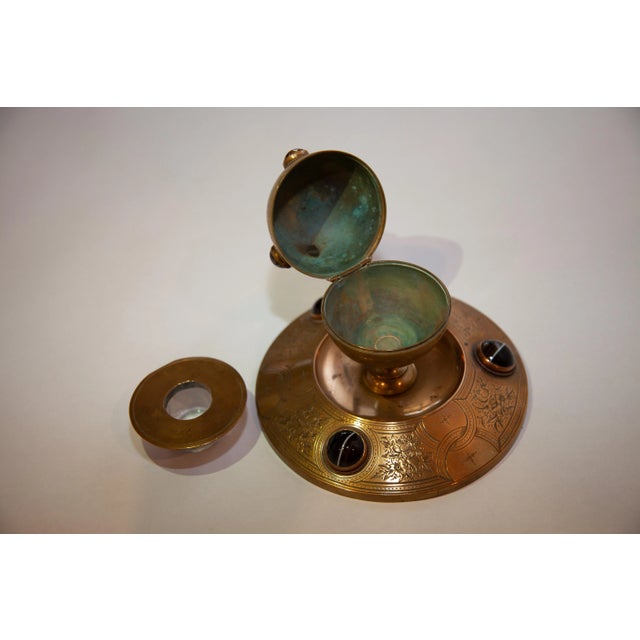 Early 1900s Arts and Crafts Brass Ship's Ink Well For Sale In Seattle - Image 6 of 11