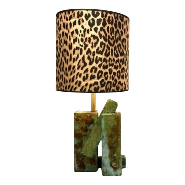 Oxidized Bronze and Steel Metallized Lamp by Frederic Texier For Sale