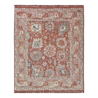 Hand Knotted Oushak Wool Rug. 9'02" X 12'06" For Sale