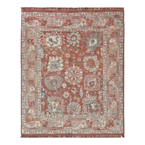 Hand Knotted Oushak Wool Rug. 9'02" X 12'06"