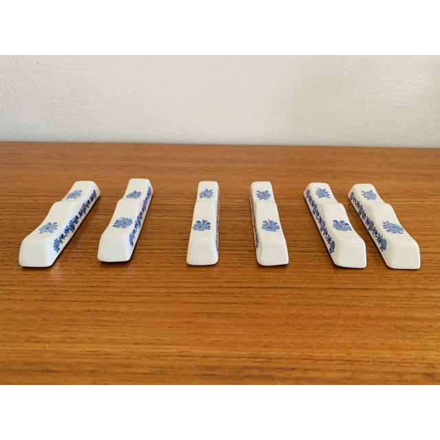 Vintage French Porcelain Knife Holders from Gien, 1940s, Set of 6 For Sale - Image 6 of 18