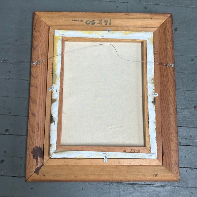 1970’s Original Beach Golden Hour Sunset Seascape Painting on Canvas For Sale - Image 4 of 4