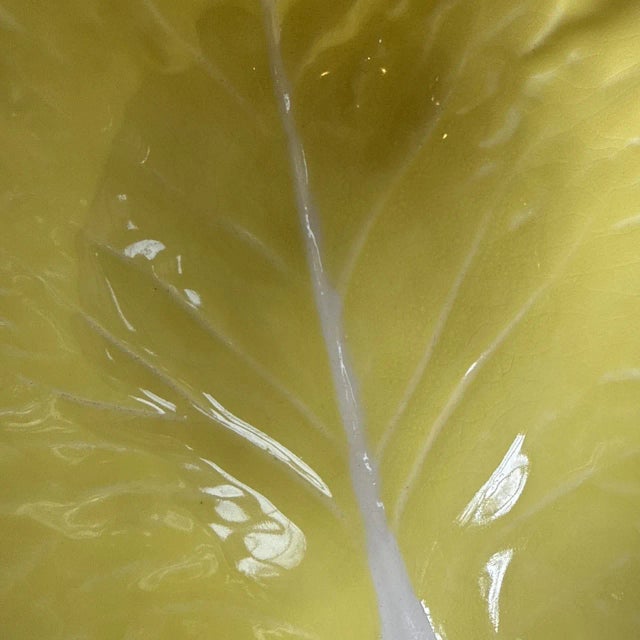 1980s Vintage Secla Majolica Style Portugal Yellow Cabbage Ceramic Bowls-Set of 4 For Sale - Image 5 of 10