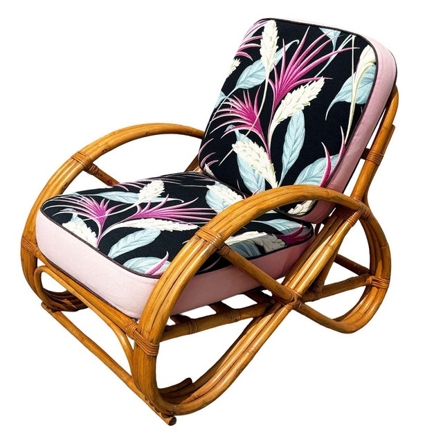 Mid-Century Modern Restored MCM Three-Strand Full Round Pretzel Lounge Chair W/ Arched "U" Base For Sale - Image 3 of 6