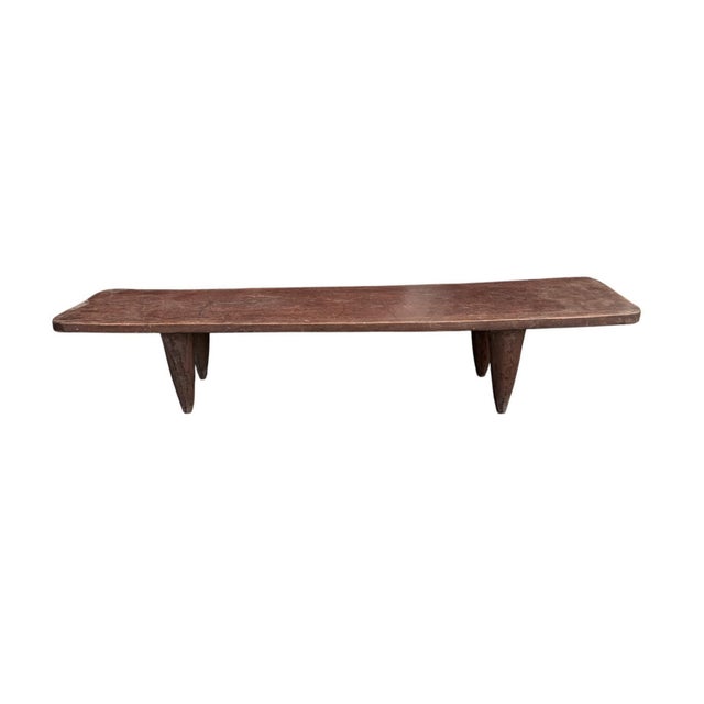 Vintage Large-Tribal-Wood-Senufo-Coffee-Table stool-74.25" W For Sale In New York - Image 6 of 13