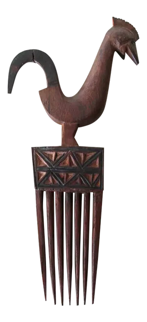1950s Chokwe Comb Depicting a Rooster, Angola