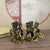 Traditional Pair of Gilt Bronze Qilin Statues – 2.2" Mythical Beast Figures on Cloud Bases For Sale - Image 3 of 8