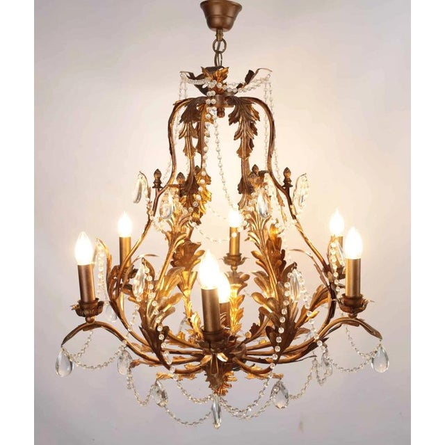 Florentine Chandelier with Crystal Trimmings For Sale - Image 4 of 4