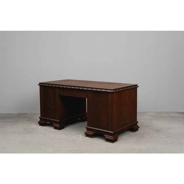 Brown Art Nouveau Desk in Oak, Early 20th Century For Sale - Image 8 of 18