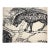 Large Mid 20th Century Vintage Primitive Folk Art Drawing of Jungle in Black and White on Paper Signed by Victor Gatto For Sale