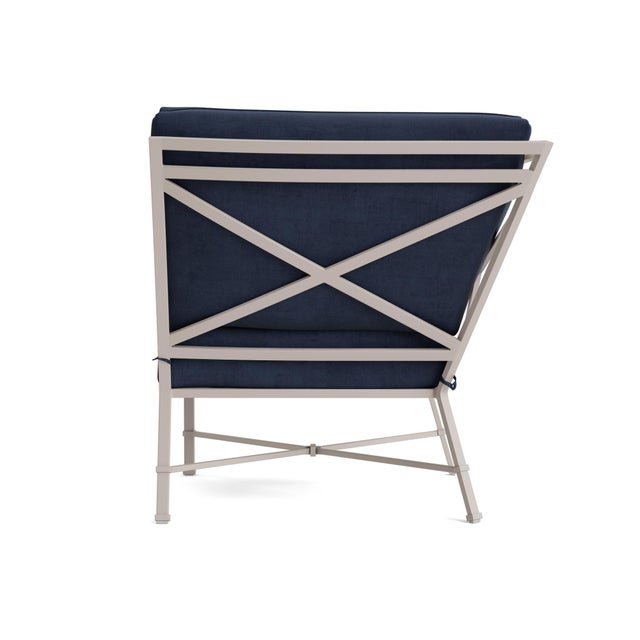 Brown Jordan Brown Jordan Venetian Corner Sectional, Dove frame with Fusion Neptune fabric For Sale - Image 4 of 11