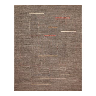 Nazmiyal Collection Modern Minimal Neutral Rug For Sale
