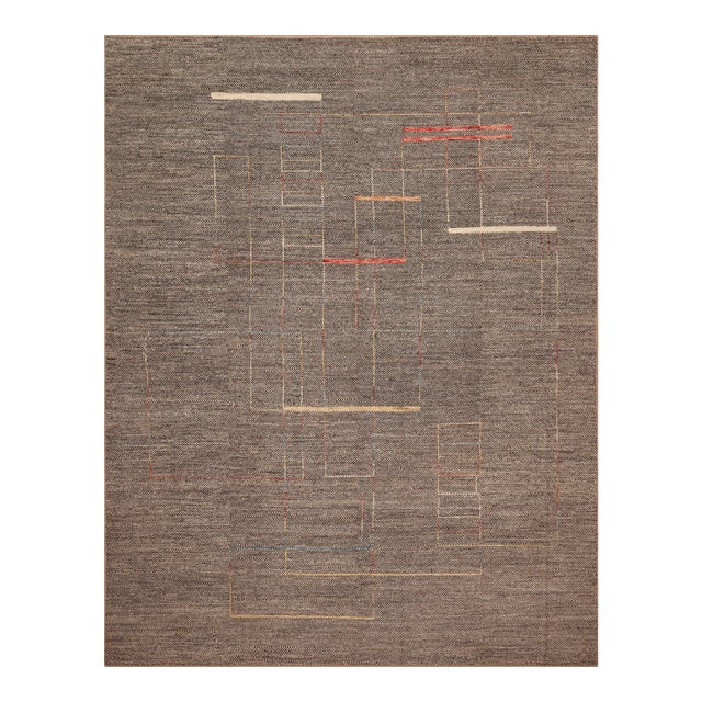 Nazmiyal Collection Modern Minimal Neutral Rug For Sale