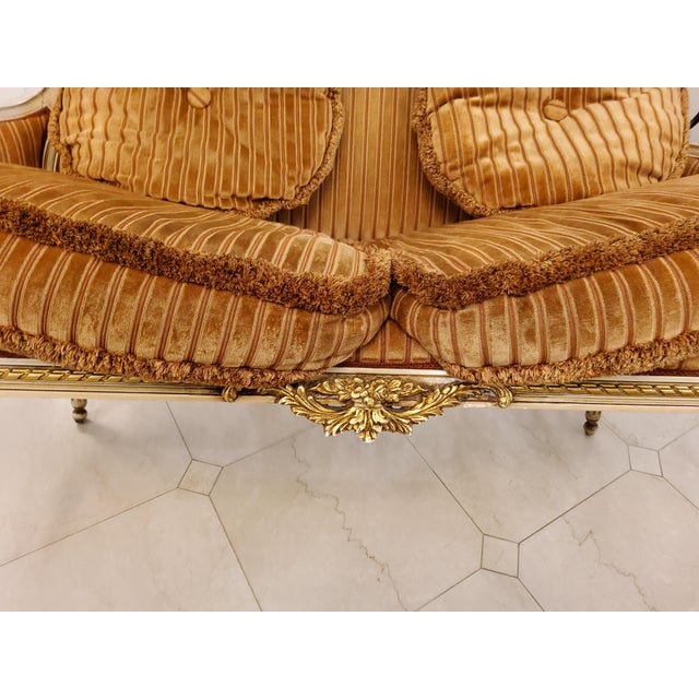 1990s Italian Settee Armchair and Ottoman Set For Sale - Image 12 of 13