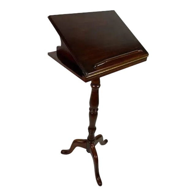The Academic's Alibi: Vintage Folding Mahogany-Stained Scholar's Lectern For Sale
