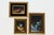 André Laurent, Abstract Triptych Paintings, 1960s, Mixed Media Acrylic on Gold Leaf For Sale - Image 5 of 5