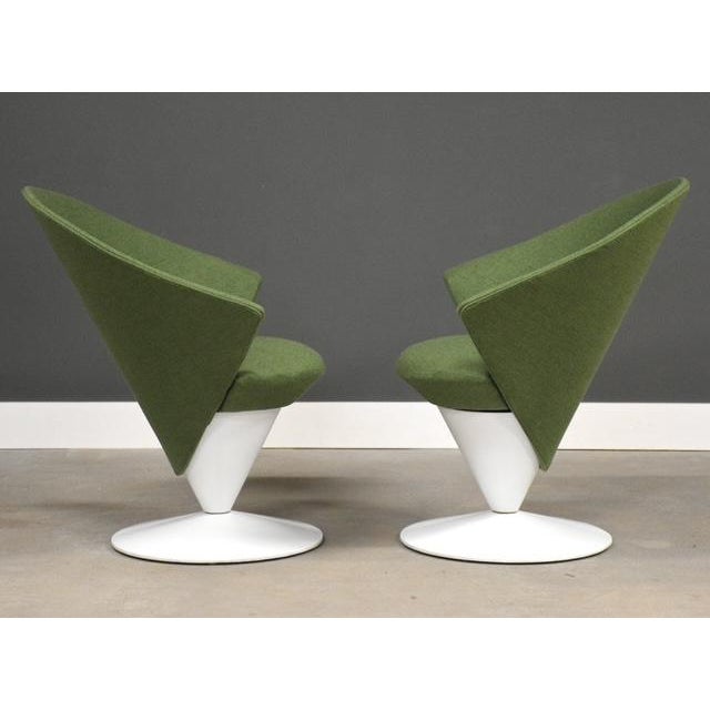 Craft Associates Adrian Pearsall White Cone Swivel Lounge Chairs - A Pair For Sale - Image 4 of 7