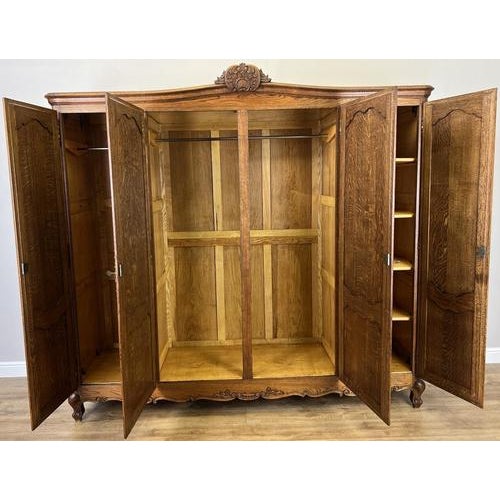 Vintage French Louis XVI Style Wardrobe in Oak For Sale - Image 13 of 15
